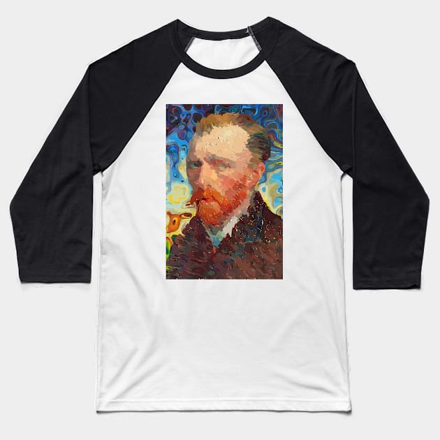 Van Gogh Self Portraint Baseball T-Shirt by Artprintzilla